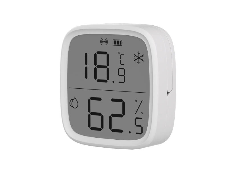 Senzor de temperatura si umiditate Sonoff SON-KIE-SNZB02D-ZB, Zigbee 3.0, display LCD, aplicatie mobila, baterie 3V CR2450